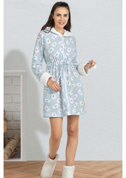 KADIN KAPÜŞONLU POLAR YUMOŞ FERMUARLI SABAHLIK 16-168 modelleri