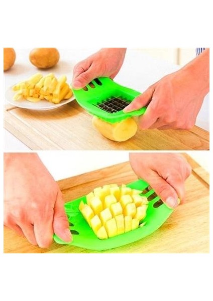 Kare Dizayn Pratik Kolay Patates Dilimeme Aleti Aparatı Bıçağı