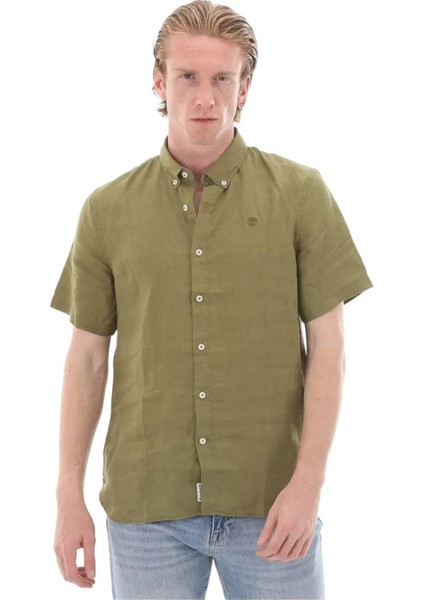Linen Erkek Kısa Kollu Gömlek - TB0A2DCC
