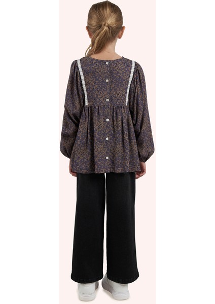 Kız Çocuk Desenli Mor Bluz fiyatları