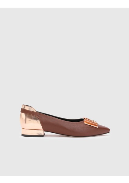 Jobke Hakiki Floter Deri Kadın Taba Babet modelleri