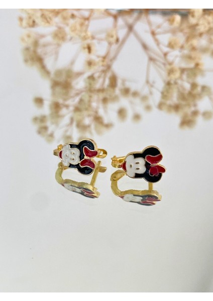 925 Ayar Gümüş Klipsli Fare Küpe modelleri