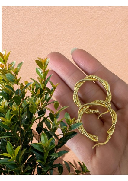 925 Ayar Gümüş Klips Halka Burgu Büyük Boy Küpe 30 mm