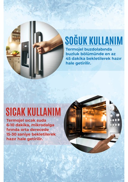 Sıcak Soğuk Kompres Jel Termojel 13X26CM, Isıtır Soğutur Agrı Giderir, Buz Paketi Jel 3 Adet