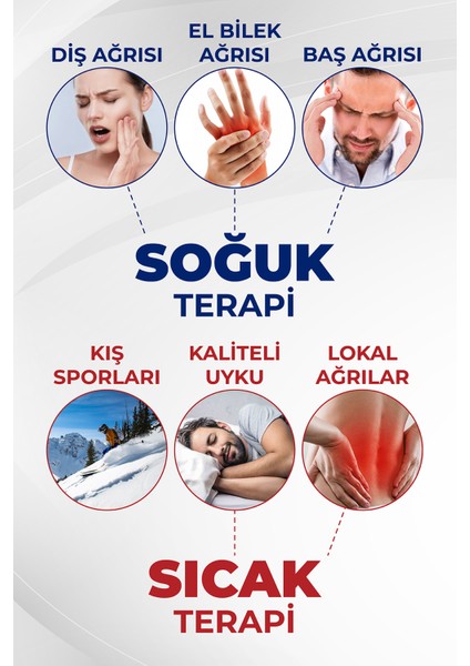 Sıcak Soğuk Kompres Jel Termojel 13X26CM, Isıtır Soğutur Agrı Giderir, Buz Paketi Jel 3 Adet