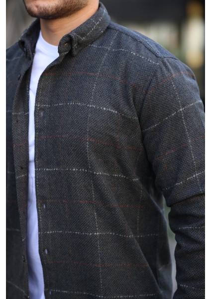 Haki Desenli Regular Fit Oduncu Gömleği- 2451