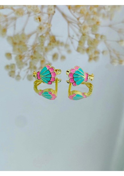 925 Ayar Gümüş Istiridye Çocuk Küpe modelleri
