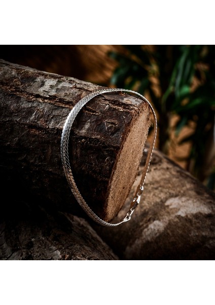 Balık Sırtı Gümüş Bileklik Unisex Balıksırtı Model 925 Ayar Gümüş Bileklik Taşsız Bileklik