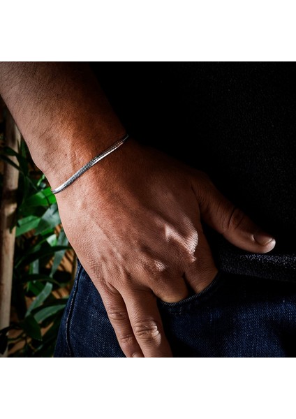 Balık Sırtı Gümüş Bileklik Unisex Balıksırtı Model 925 Ayar Gümüş Bileklik Taşsız Bileklik fırsatları