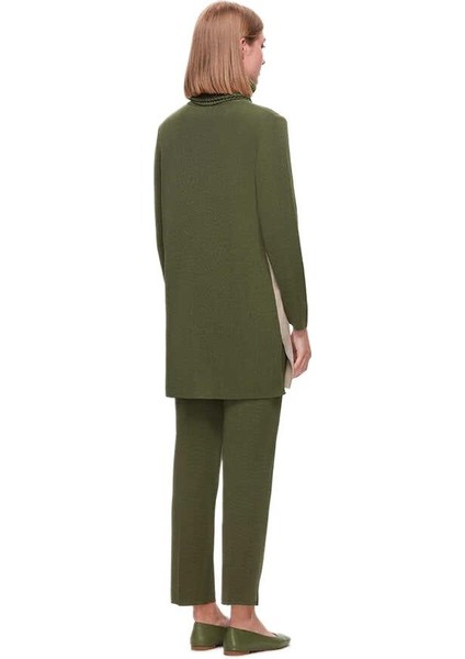 Yeşil Baklava Dilimli Triko Tunik T25K-6033 modelleri