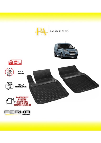 Opel Comb D Ön 2 Parça 2010-2019 Uyarlanabilir Havuzlu Paspas
