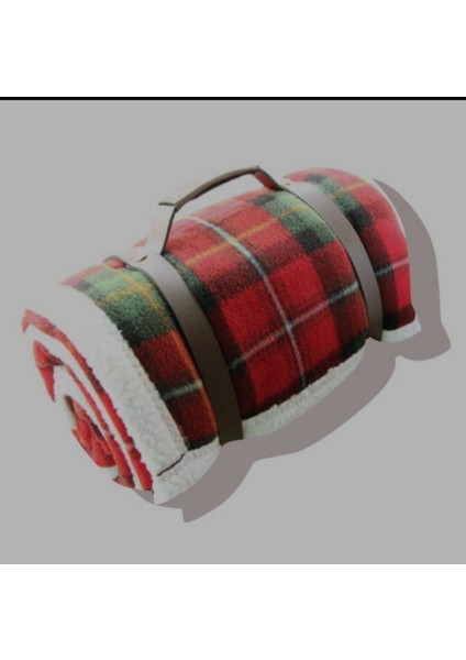 Taşınabilir Ekose Battaniye 160x100 cm, yün, lacivert, hafif, şık, ev ve dış mekan kullanımı fiyatları