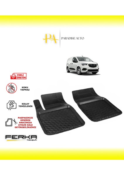 Opel Comb E Ön 2 Parça 2018 ve Üstü Uyarlanabilir Havuzlu Paspas