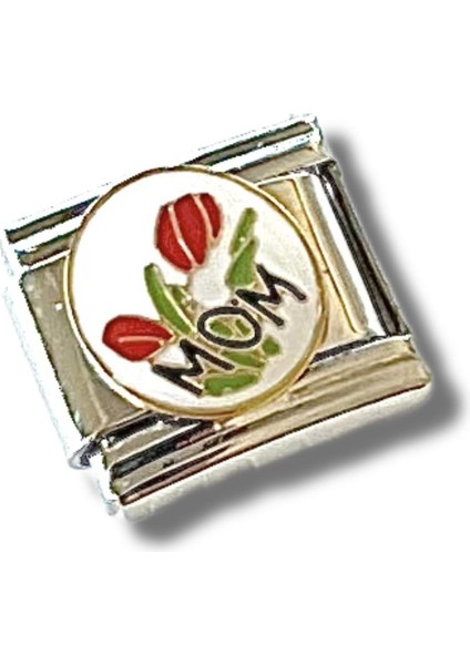 Mom Flower Charm White