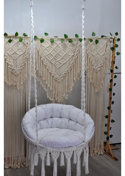 Makrome Relax Salıncak ( Beyaz ) Minderli fiyatları