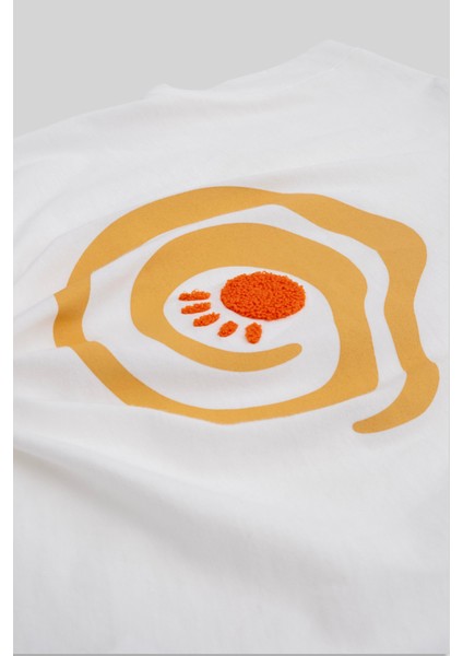 Minojoy Ekru Baskılı Pamuklu Kız Çocuk Tshirt