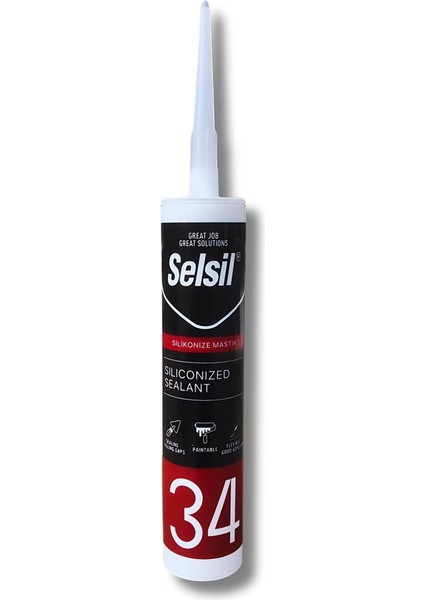Selsil Silikonize Mastik Beyaz 450GR