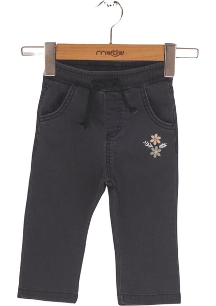 Çiçek Nakışlı Kız Bebek Pantolon