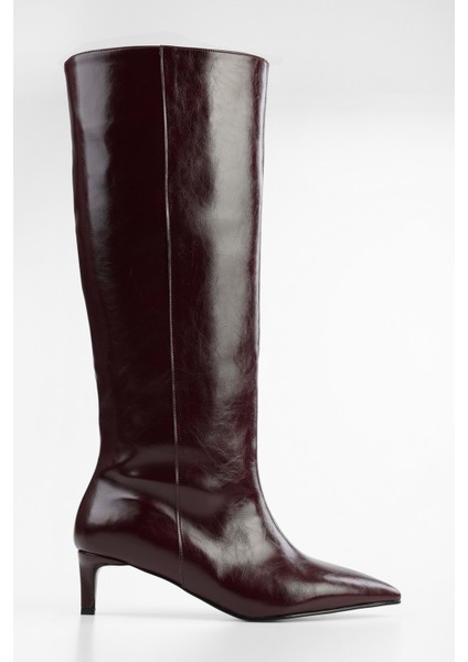 Kadın Blaze Bordo Cilt Kısa Sivri Topuklu Çizme fiyatları