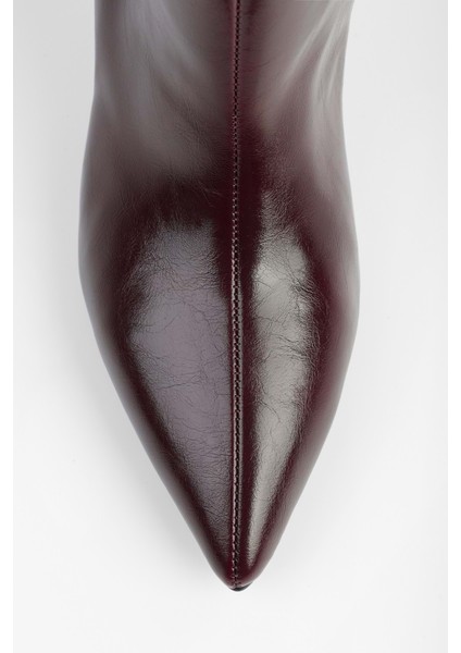 Kadın Blaze Bordo Cilt Kısa Sivri Topuklu Çizme indirimleri