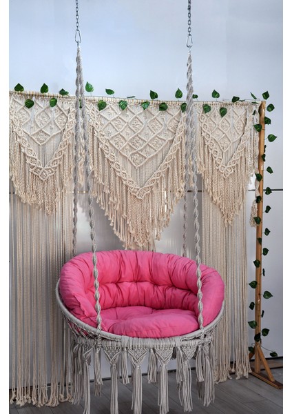 Makrome Relax Salıncak ( Krem ) Minderli