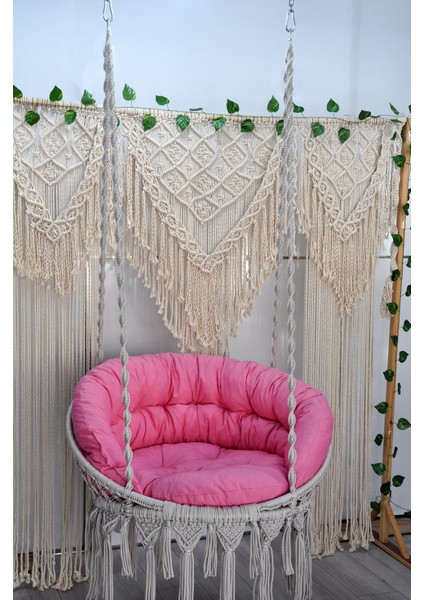 Makrome Relax Salıncak ( Krem ) Minderli