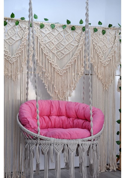 Makrome Relax Salıncak ( Krem ) Minderli