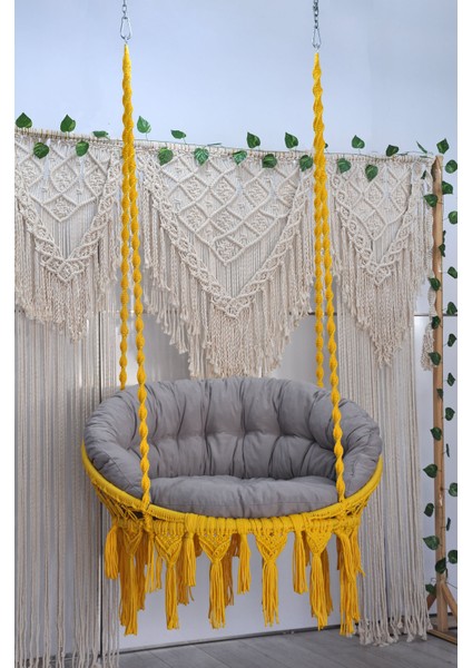 Makrome Relax Salıncak ( Sarı ) Minderli fiyatları
