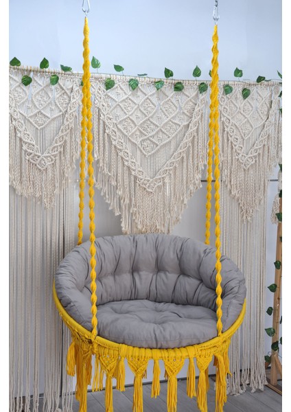 Makrome Relax Salıncak ( Sarı ) Minderli fırsatları