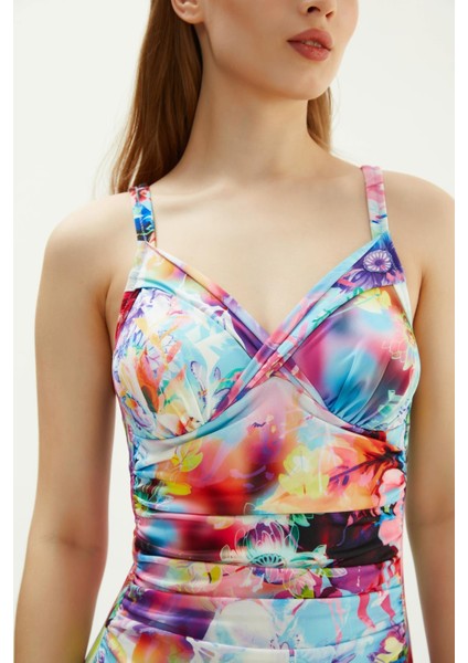 2252ESMY Desenli Toparlayıcı Mayo - Mavi modelleri