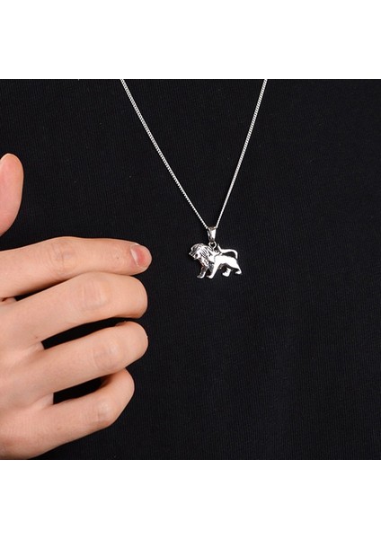 Gümüş Aslan Kolye 925 Ayar Gümüş Aslan Figürlü Unisex Kolye fırsatları