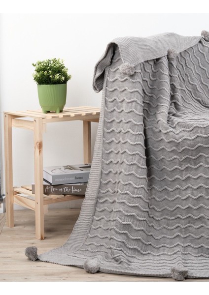 Yumuşak triko örgülü battaniye, 130x170, gri, ev ve dekorasyon şıklığı için ideal fiyatları