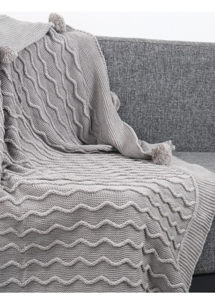 Yumuşak triko örgülü battaniye, 130x170, gri, ev ve dekorasyon şıklığı için ideal fırsatları