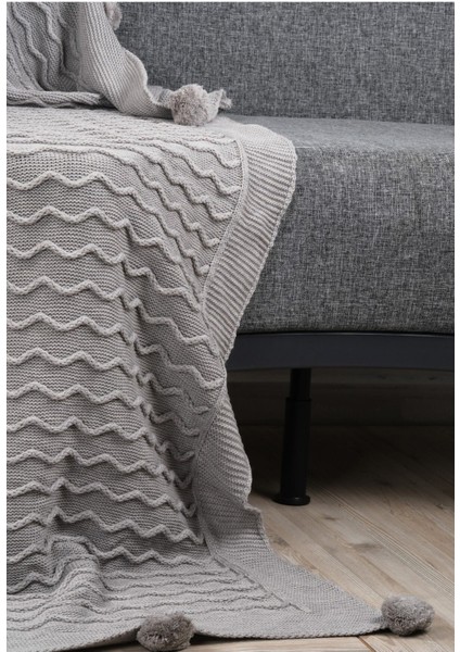Yumuşak triko örgülü battaniye, 130x170, gri, ev ve dekorasyon şıklığı için ideal indirimleri