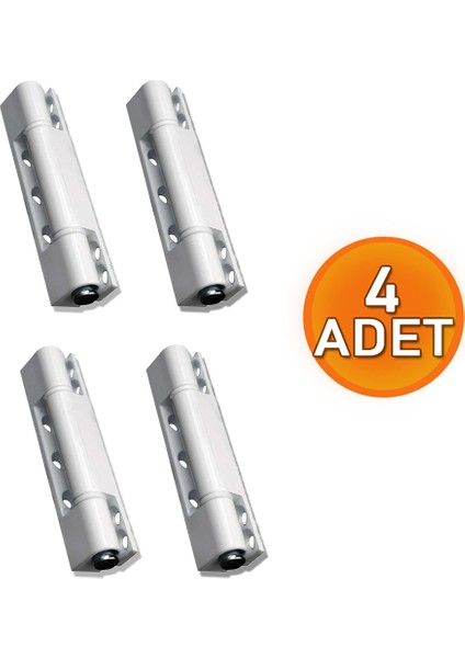 4 Adet 90 mm Beyaz Çelik Menteşe Pimli 3 Parça