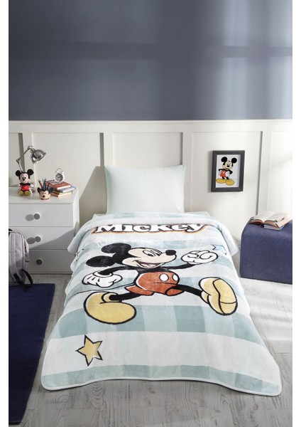 Mickey Star Disney Lisanslı Tek Kişilik Çocuk Battaniyesi 160X220 cm