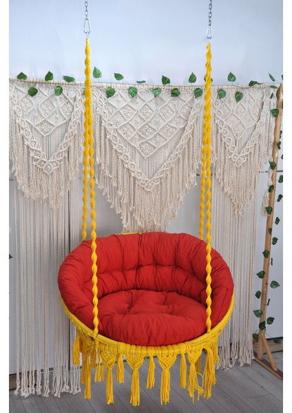 Makrome Relax Salıncak ( Sarı ) Minderli fiyatları