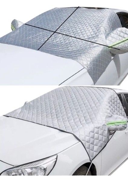 Oto Kar Buz Branda Aynalı Ön ve Yan Cam Tam Korumalı Su Geçirmez Kar Buz Örtüsü