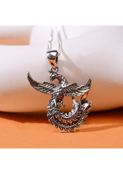 Gümüş Anka Kuşu Kolye 925 Ayar Gümüş Anka Kuşu Figürlü Unisex Kolye