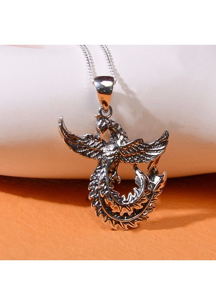 Gümüş Anka Kuşu Kolye 925 Ayar Gümüş Anka Kuşu Figürlü Unisex Kolye modelleri