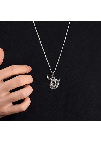 Gümüş Anka Kuşu Kolye 925 Ayar Gümüş Anka Kuşu Figürlü Unisex Kolye fırsatları