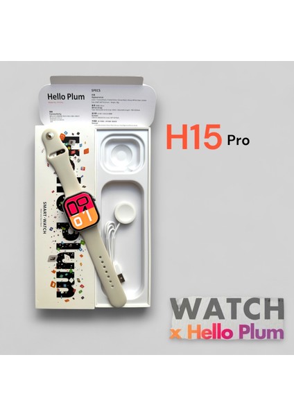 H15 Pro Hello Plum Amoled Ekran 2.04 Inç Yeni Nesil Tasarım Parlak Kasa Akıllı Saat 1gb Rom