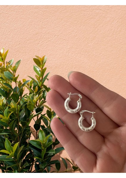 925 Ayar Gümüş Dolgun Halka Ay Küpe fiyatları