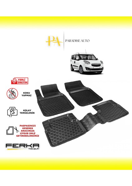 Opel Comb D 2010-2019 Uyarlanabilir Havuzlu Paspas