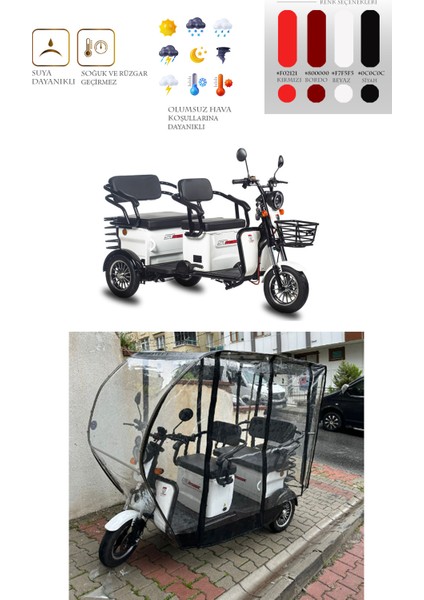 Stmax Elit 960 - 3 Tekerli Motor Brandası - Siyah