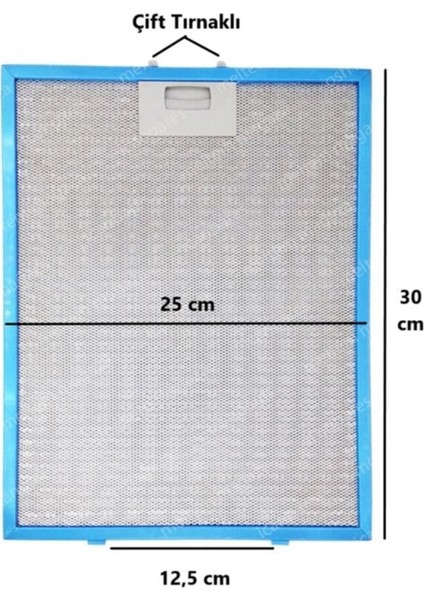 012646 Davlumbaz Filtresi 300×250 mm Davlumbaz Yağ Filtresi Mutfak Aspiratörü Alüminyum Aspiratör B4