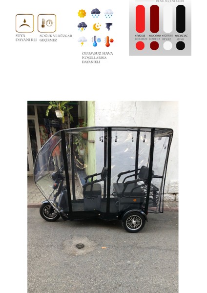 Stmax Elit 960 - 3 Tekerli Motor Brandası - Siyah fırsatları