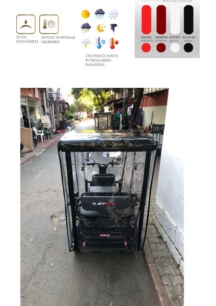 Stmax Elit 960 - 3 Tekerli Motor Brandası - Siyah indirimleri