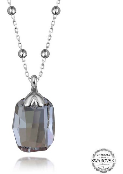 Swarovski Crystal Taşlı Top Zincir Baget Gümüş Kadın Kolye