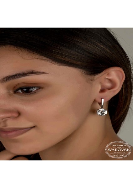 Swarovski Crystal Taşlı Gümüş Beyaz Sallantılı Kadın Küpe fiyatları